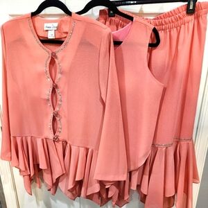 Hosanna three piece, peach set. All  pieces are a size large